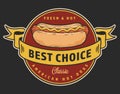 Hot dog colorful vintage sticker