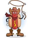 Hot Dog Cowboy Cartoon Character