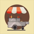 Hot dog ctreet car icon. Royalty Free Stock Photo