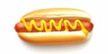 Hot Dog Dripping with Mustard - Illustration Royalty Free Stock Photo