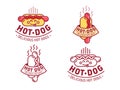 Hot-dog fast food logo Royalty Free Stock Photo