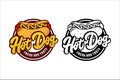 Hot dog fresh and tasty vector design logo