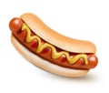 Hot dog grill with mustard Royalty Free Stock Photo