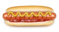Hot dog grill with mustard Royalty Free Stock Photo