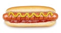 Hot dog grill with mustard