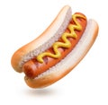 Hot dog grill with mustard Royalty Free Stock Photo