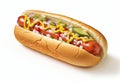 Hot dog on white background Royalty Free Stock Photo