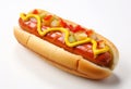 Hot dog on white background Royalty Free Stock Photo