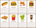 Hot Dog and Hamburger Set Vector Illustration Royalty Free Stock Photo