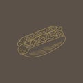 Hot Dog Hand Drawn Sketch Royalty Free Stock Photo