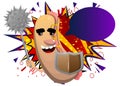 Hot Dog holding a spiked mace and shield. Royalty Free Stock Photo