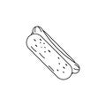 Hot Dog icon. Element of fast food for mobile concept and web apps. Thin line icon for website design and development, app develo