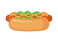 Hot dog icon in flat style isolated on white background Royalty Free Stock Photo