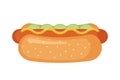 Hot dog icon in flat style isolated on white background Royalty Free Stock Photo