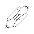 Hot dog icon, linear isolated illustration, thin line vector, web design sign, outline concept symbol with editable Royalty Free Stock Photo