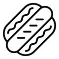 Hot dog icon outline vector. Hotdog food