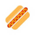 Hot dog icon vector sign and symbol isolated on white background, Hot dog logo concept Royalty Free Stock Photo