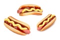Hot Dog Isolated On White Background. Copy Space