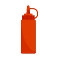 Hot dog ketchup bottle icon, flat style Royalty Free Stock Photo