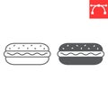 Hot dog line and glyph icon