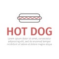 Hot dog. Line icon. Vector sign.