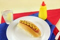 Hot Dog With Mustard Royalty Free Stock Photo