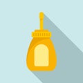 Hot dog mustard bottle icon, flat style Royalty Free Stock Photo