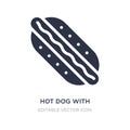 hot dog with mustard icon on white background. Simple element illustration from Food concept