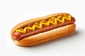 Hot Dog with Mustard Transparent Isolated Fast Food AI Royalty Free Stock Photo