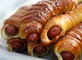 Hot dog pork sausage rolls Royalty Free Stock Photo