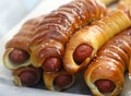 Hot dog pork sausage rolls Royalty Free Stock Photo