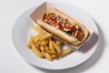 Hot dog and potato Royalty Free Stock Photo