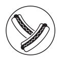 Hot Dog sausage or hotdog circled flat vector icon for apps and websites Royalty Free Stock Photo