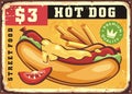 Hot dog sign for retro diner