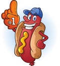 Hot Dog Sports Fan Cartoon Royalty Free Stock Photo