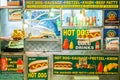 Hot dog stand background New York Manhattan NYC