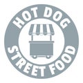 Hot dog stand logo, simple gray style