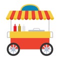 Hot dog stand. Street food cart. Royalty Free Stock Photo