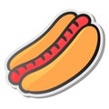 Hot dog sticker, emoji, icon