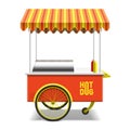 Hot dog, street cart Royalty Free Stock Photo