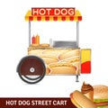 Hot Dog Street Cart Illustration Royalty Free Stock Photo