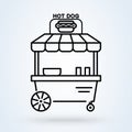 Hot dog street shop icon. Cartoon of hot dog street shop vector icon for web design isolated on white background. Simple modern Royalty Free Stock Photo