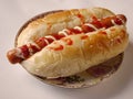 Bratwurst with tomato cheese sauce Royalty Free Stock Photo