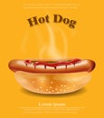 Hot dog Vector realistic. Detailed 3d illustration layouts Royalty Free Stock Photo