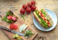 Hot dog with vegetables Royalty Free Stock Photo