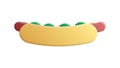 Hot dog on white background, vector illustration. bun with sausage, ketchup, mustard. hearty filling, a harmful dish. delicacy for