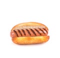 Hot dog on white with bun