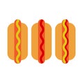 Hot dogs flat icon, vector sign, colorful pictogram isolated on white