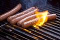 Hot Dogs on Grill Royalty Free Stock Photo
