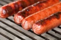 Hot dogs grilling Royalty Free Stock Photo